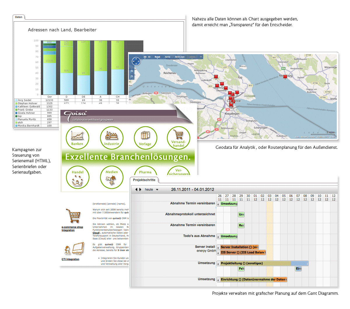 Screenshot quisa Customer Realtionship Management